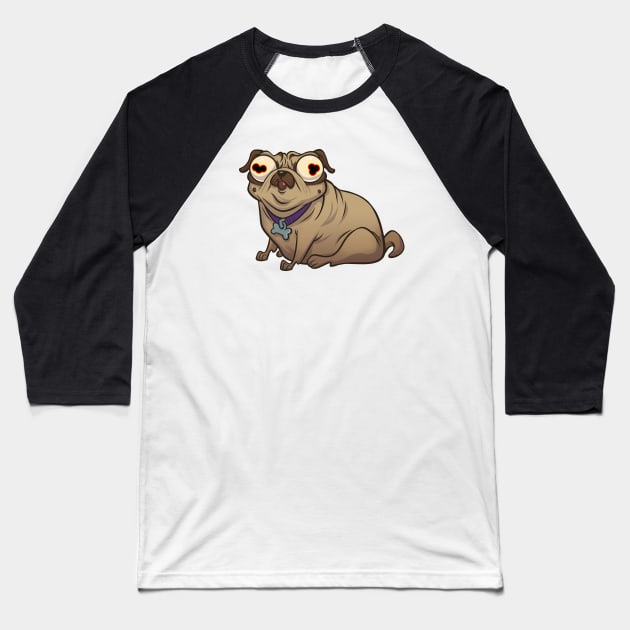 Anteater-Pug Baseball T-Shirt by BeezleBubRoss